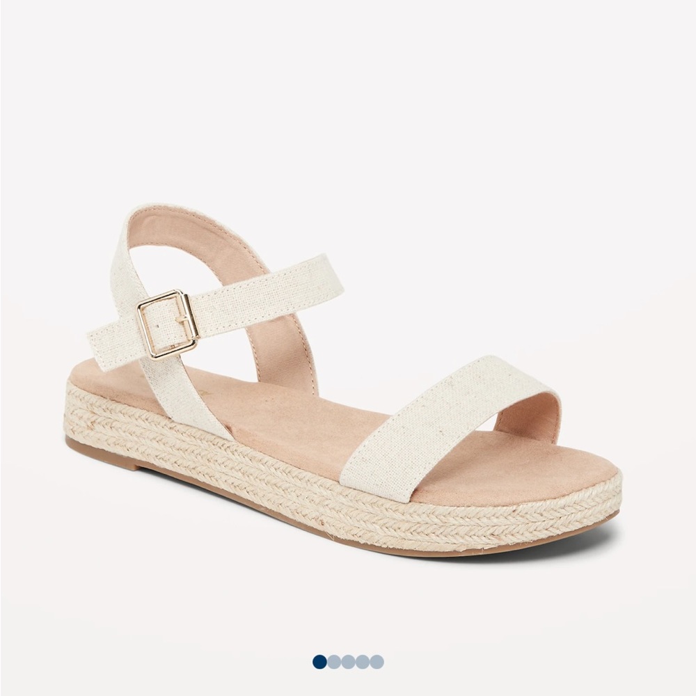 NWT OLD NAVY Canvas Platform Sandals Color: Totally Natural SIZE 7
